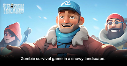 Frozen Island mobile action roguelike gameplay featuring zombies in a frozen world